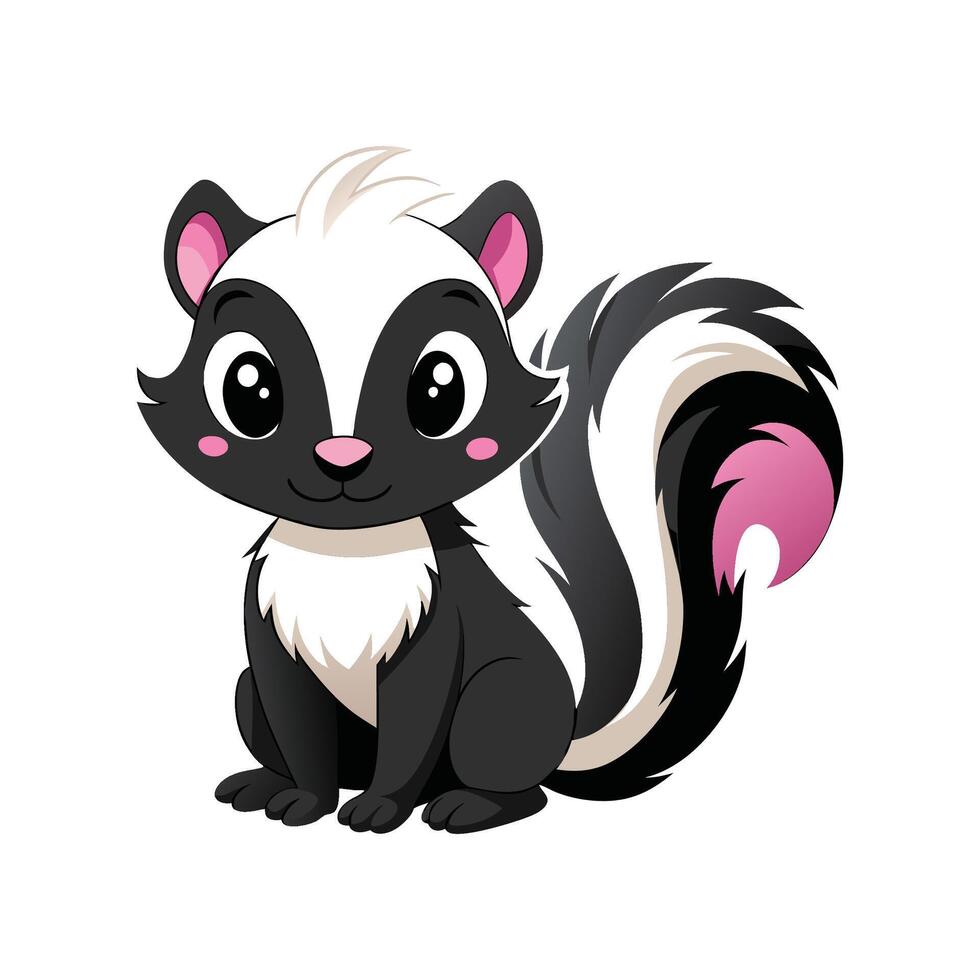 Delightful Baby Skunk Resting vector