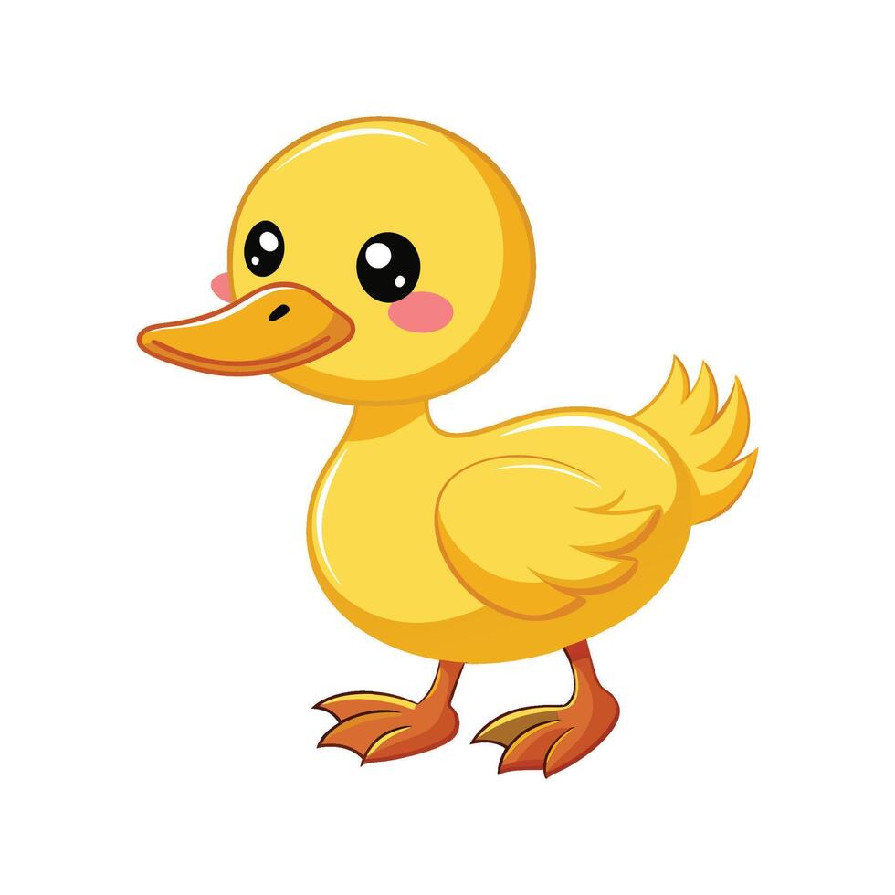 Cute Baby Duckling Waddling Around vector