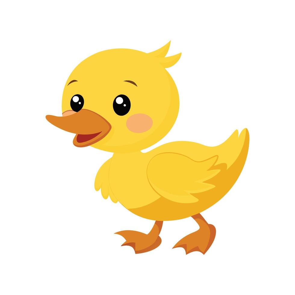 Delightful Baby Duckling Waddling Playfully vector