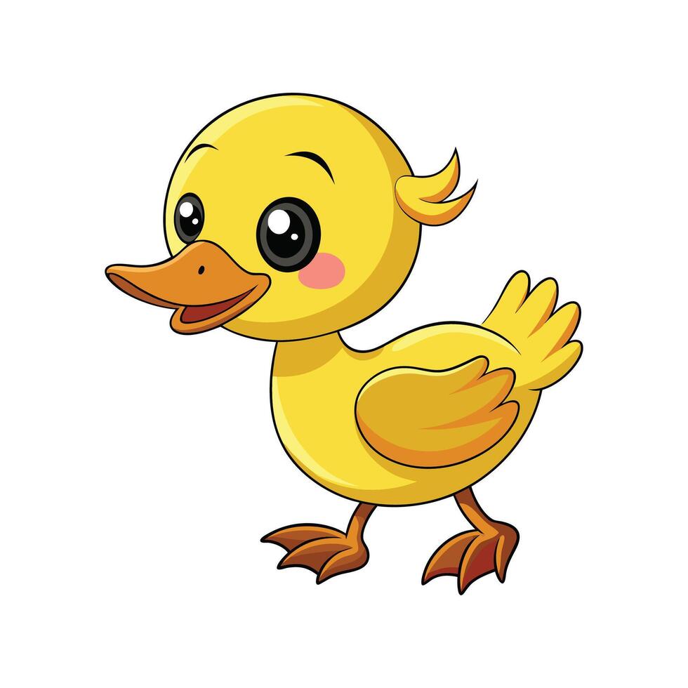 Charming Baby Duckling Waddling Joyfully vector