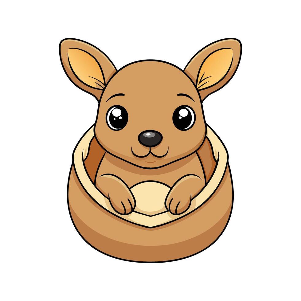 Cute Baby Kangaroo in Pouch vector