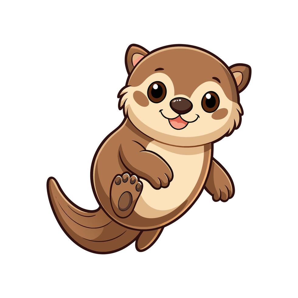 Delightful Baby Otter Floating Joyfully vector