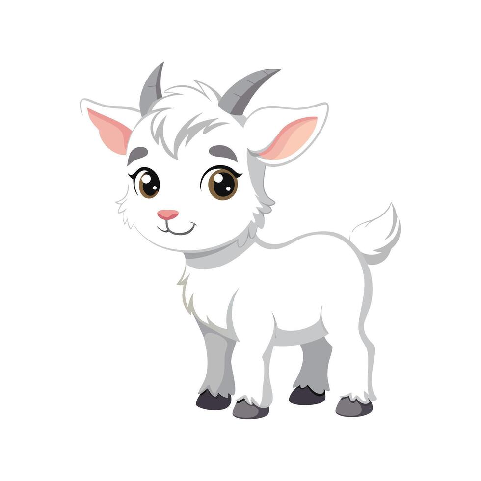Adorable Baby Goat Standing Cutely vector