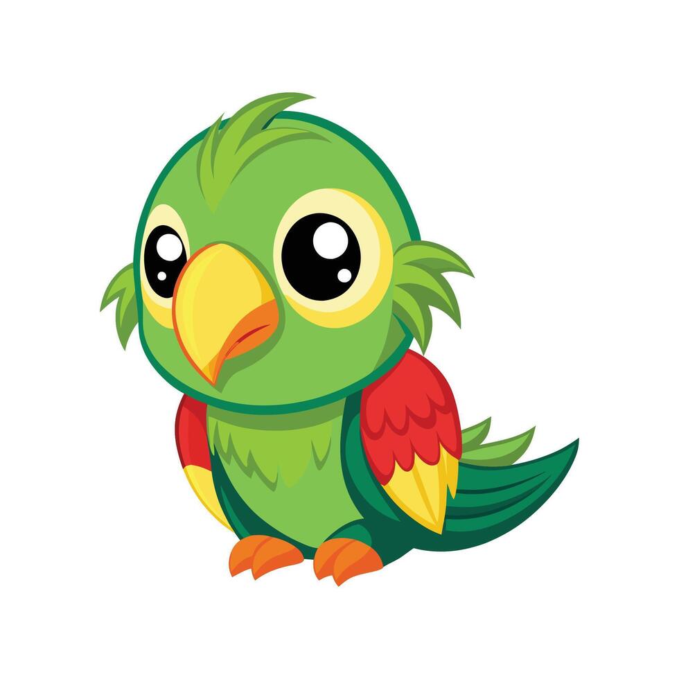 Charming Baby Parrot Watching vector