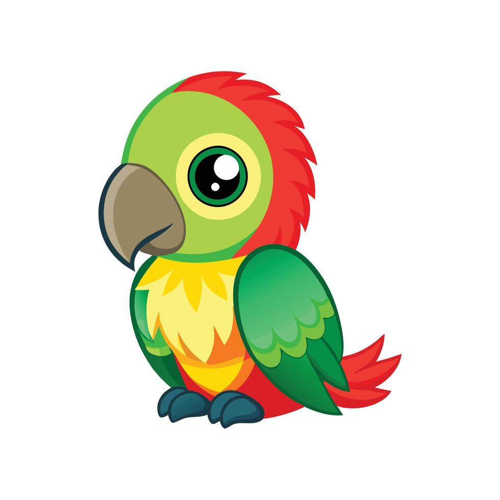 Adorable Baby Parrot Preening vector