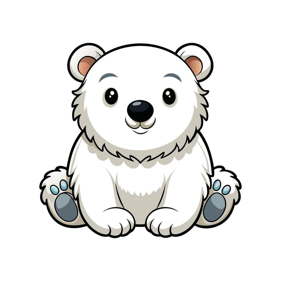 Charming Chubby Polar Bear Cub vector