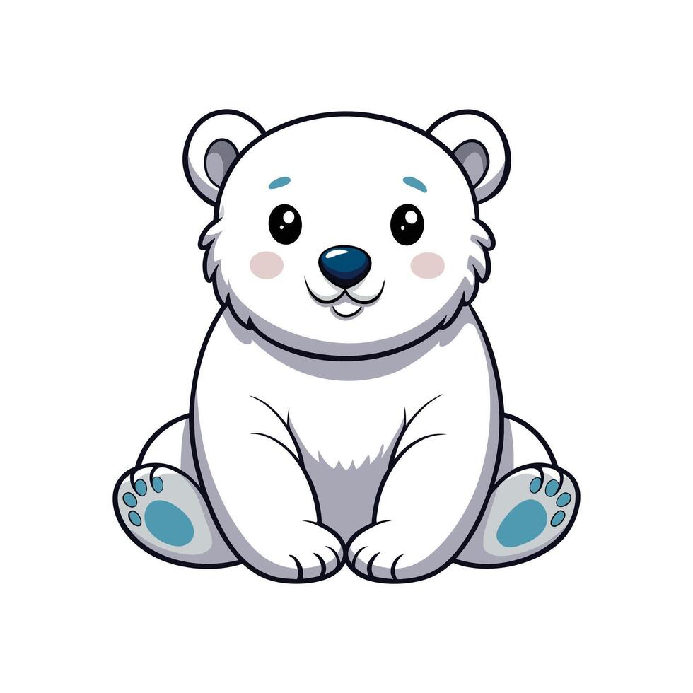Adorable Chubby Polar Bear Cub vector