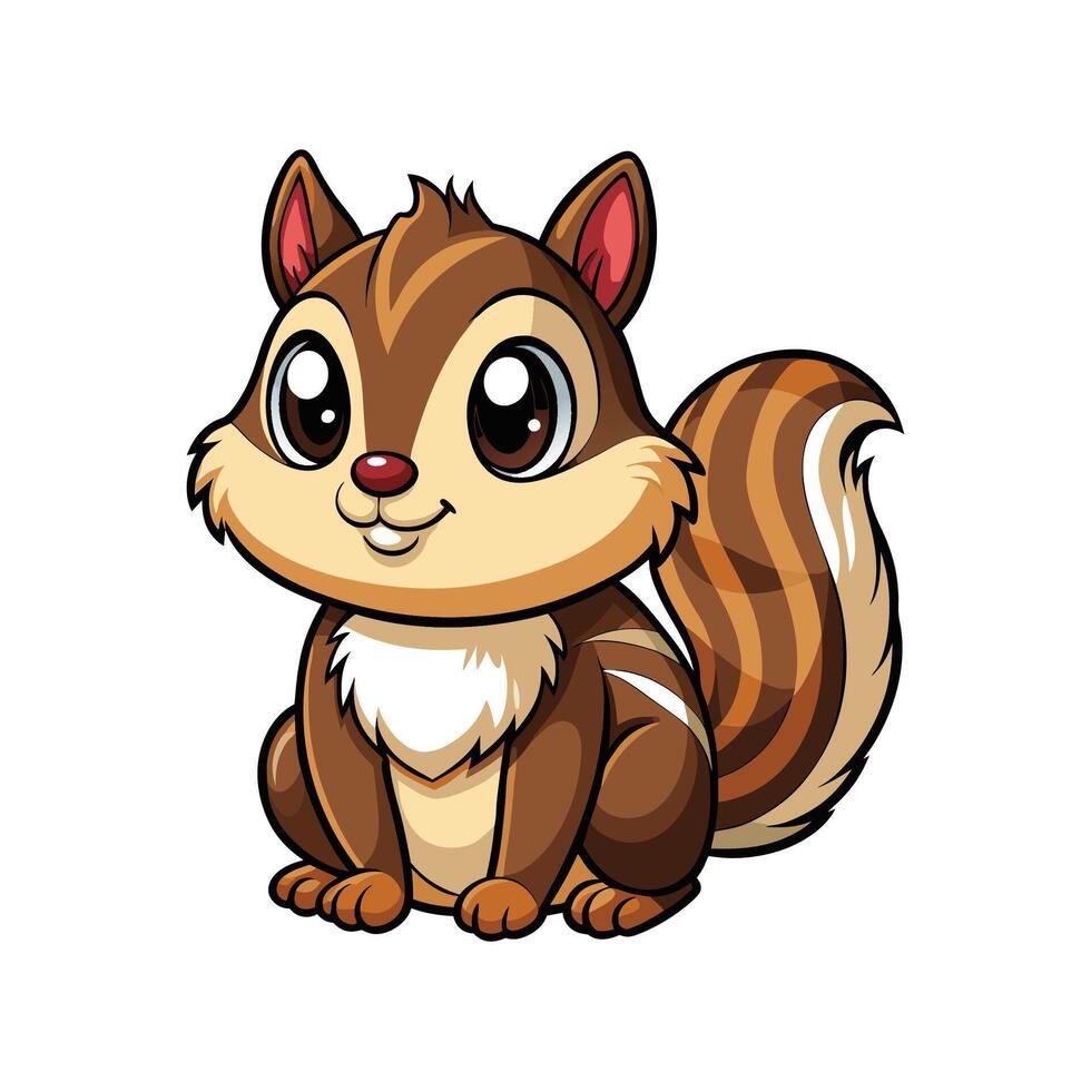 Cute Baby Chipmunk Holding Nut vector