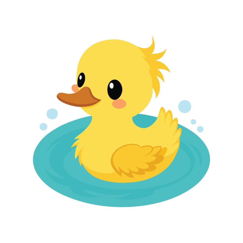 Delightful Baby Duckling Gliding vector