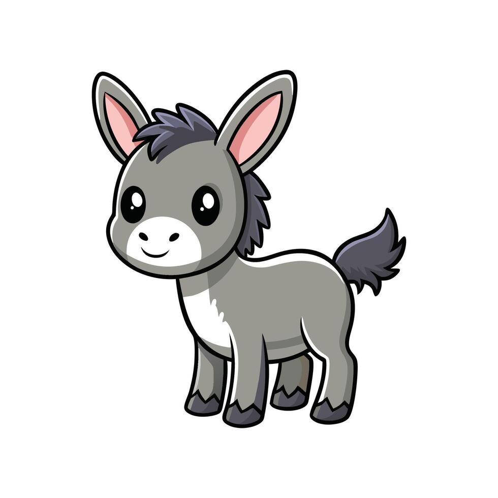 Delightful Tiny Donkey Sitting vector