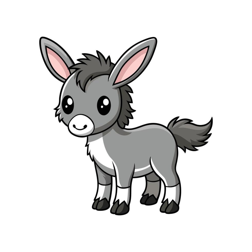 Adorable Tiny Donkey Resting vector