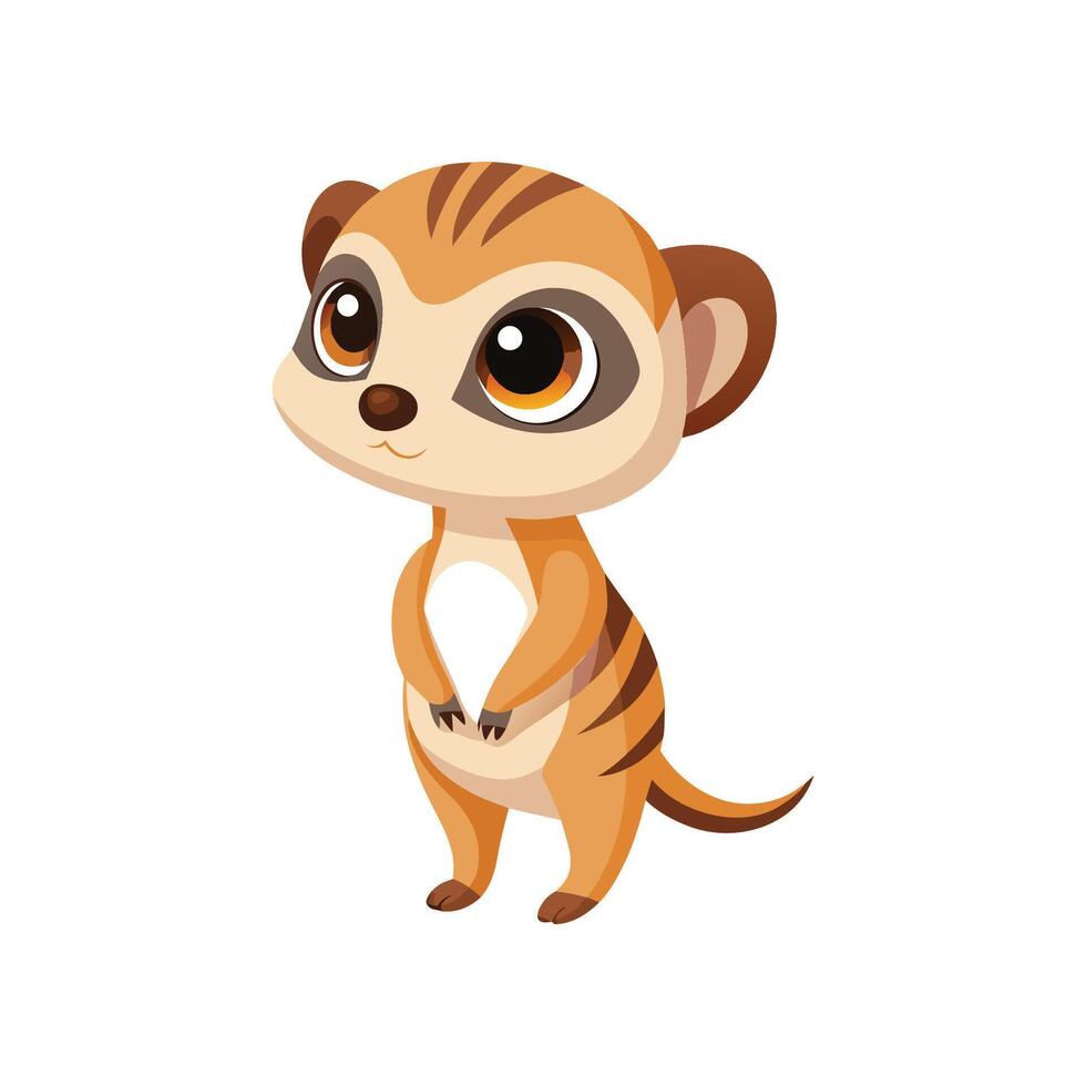 Cute Meerkat Cub Standing Tall vector