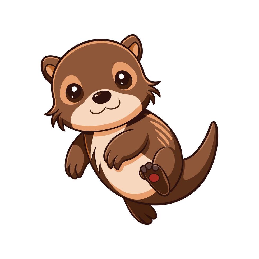 Happy Baby Otter Floating Along vector