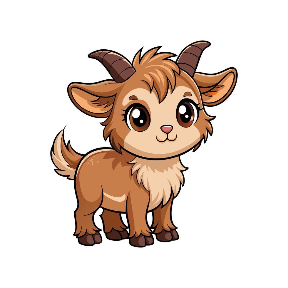 Adorable Baby Pygmy Goat in Meadow vector