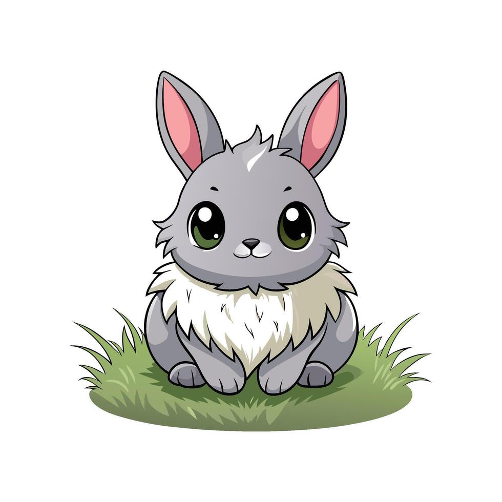 Adorable Baby Rabbit Sitting Quietly vector