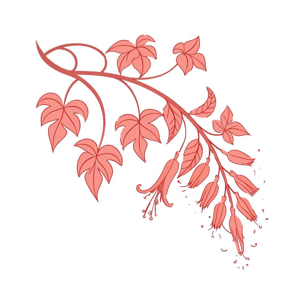 Stylish Coral Vine Flower Design vector