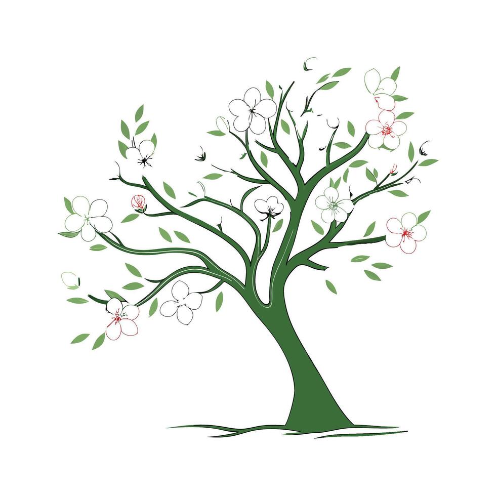 Vivid Empress Tree Flower Design on Clean White vector