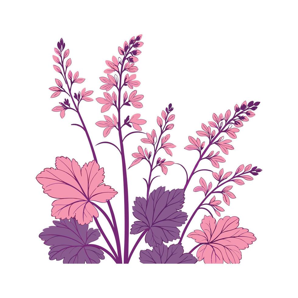 Elegant Heuchera Flower Design on White vector