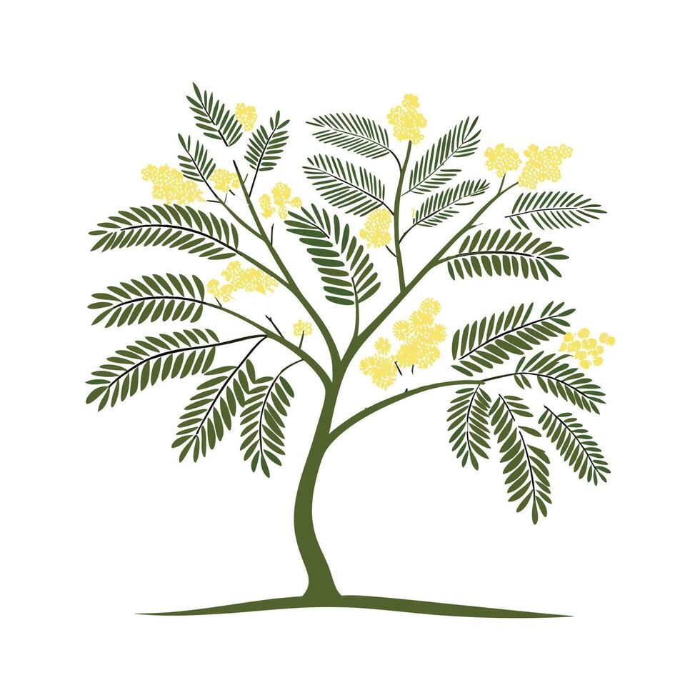 Vibrant Mimosa Flower Artwork vector