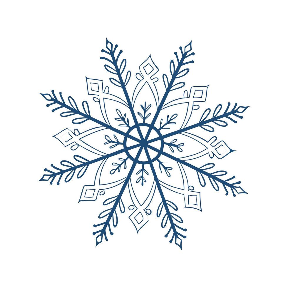 Elegant Snowflake Flower Design vector