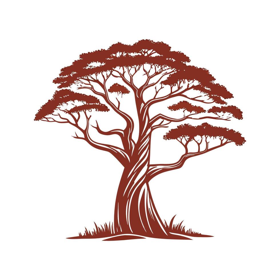 Inspirational Baobab Tree Outline Design vector