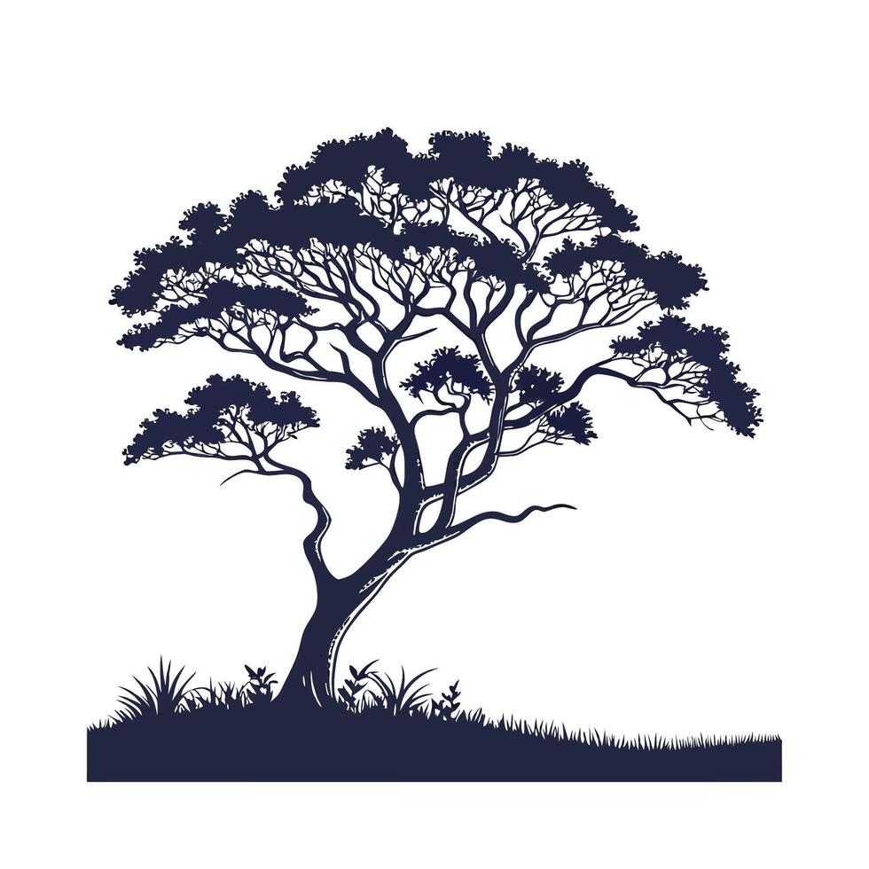 Bold African Mahogany Tree Design vector