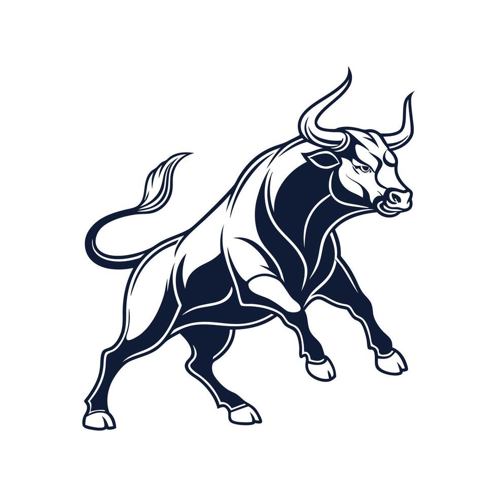Creative Angus Bull Outline Artwork vector