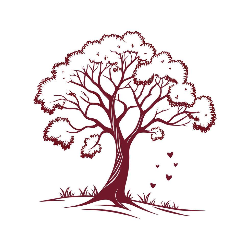 Cottonwood Tree Bold Outline Design for Artistic Use vector