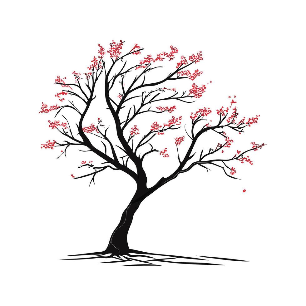 Stylish Eastern Redbud Tree Outline for Unique Decor vector