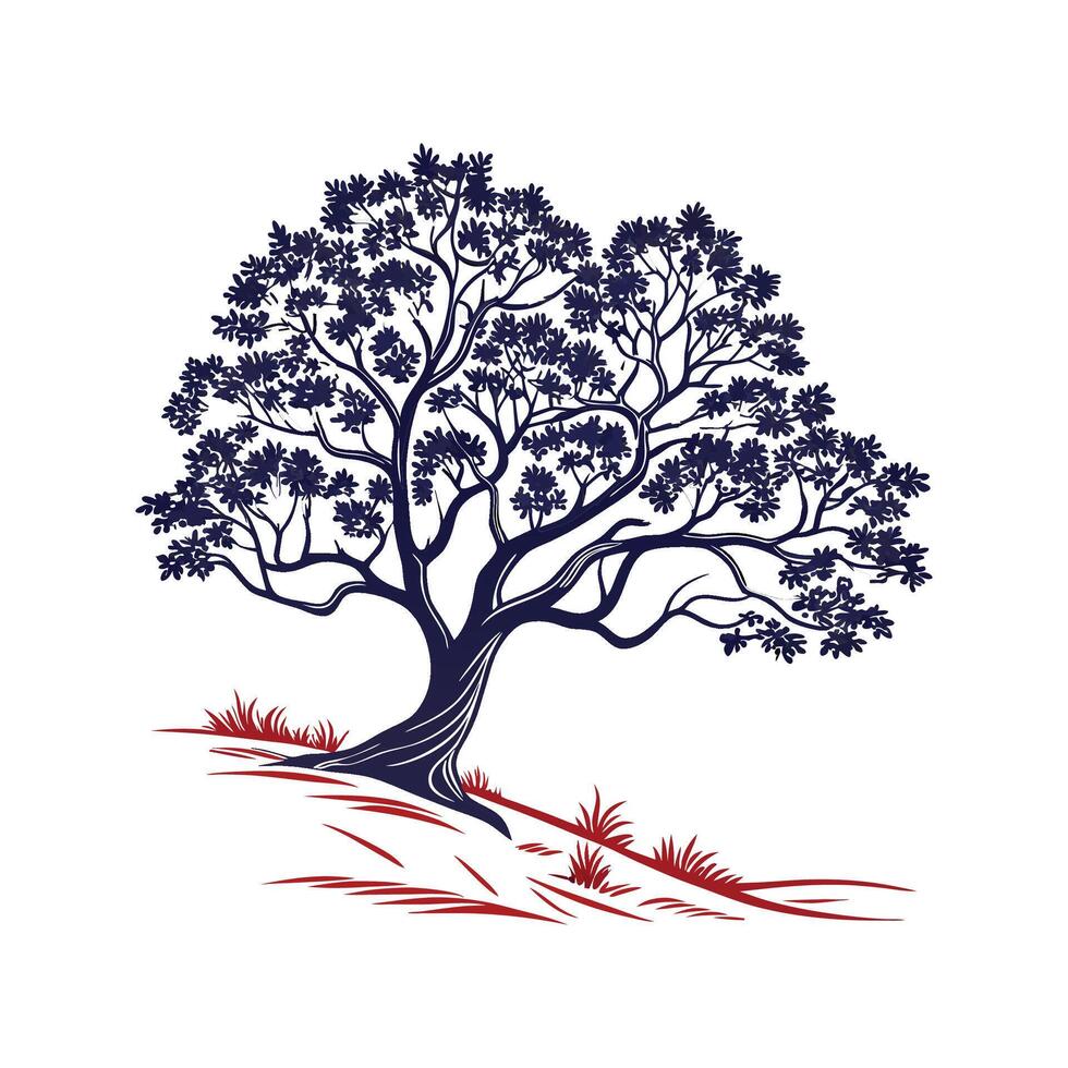 Elegant Fig Tree Outline for Unique Decor vector