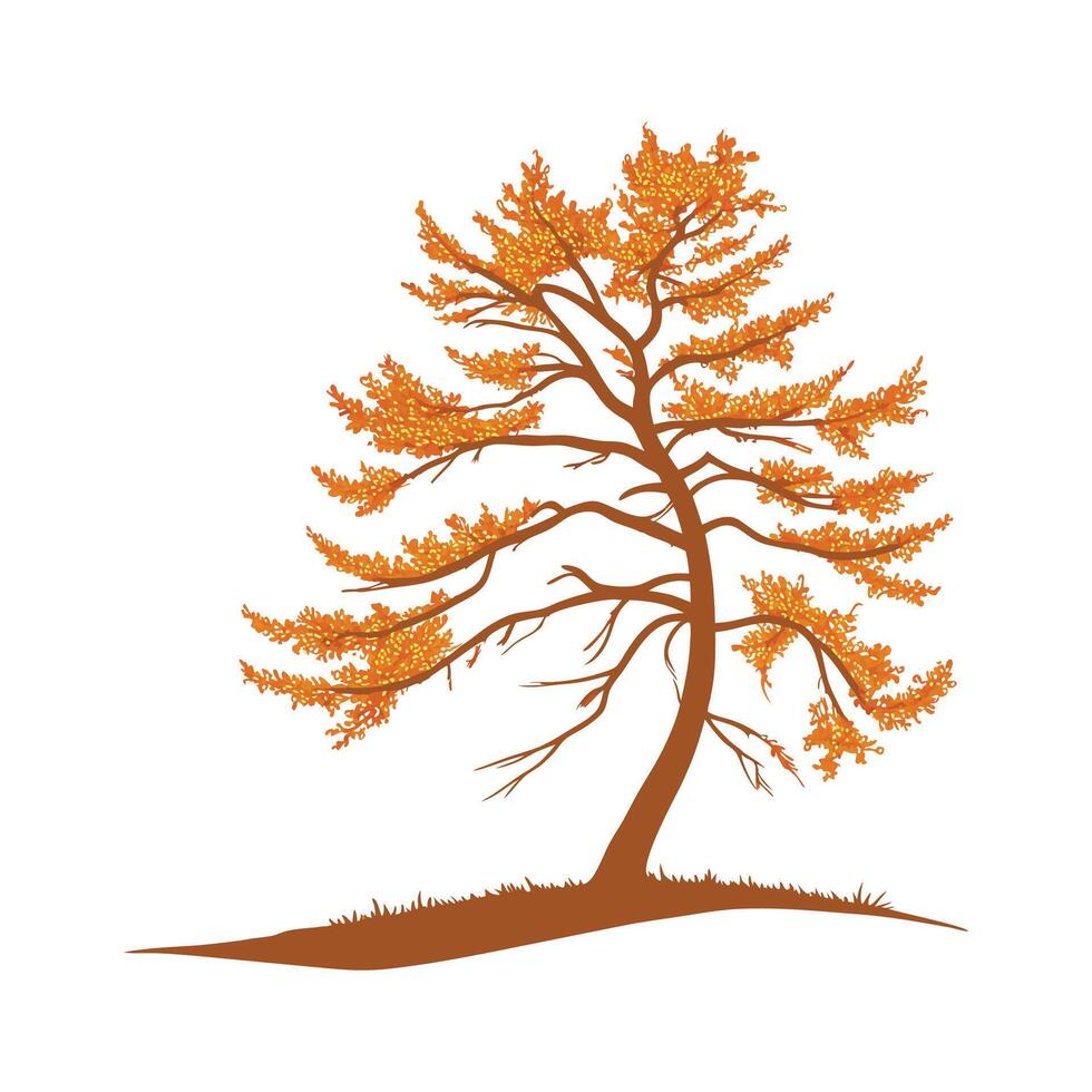 Stylish Golden Larch Tree Outline for Design vector