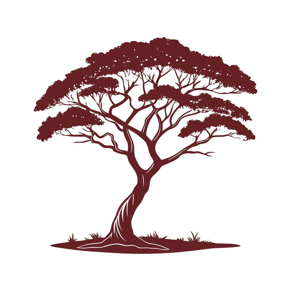 Stylish Monkeypod Tree Bold Outline Design vector