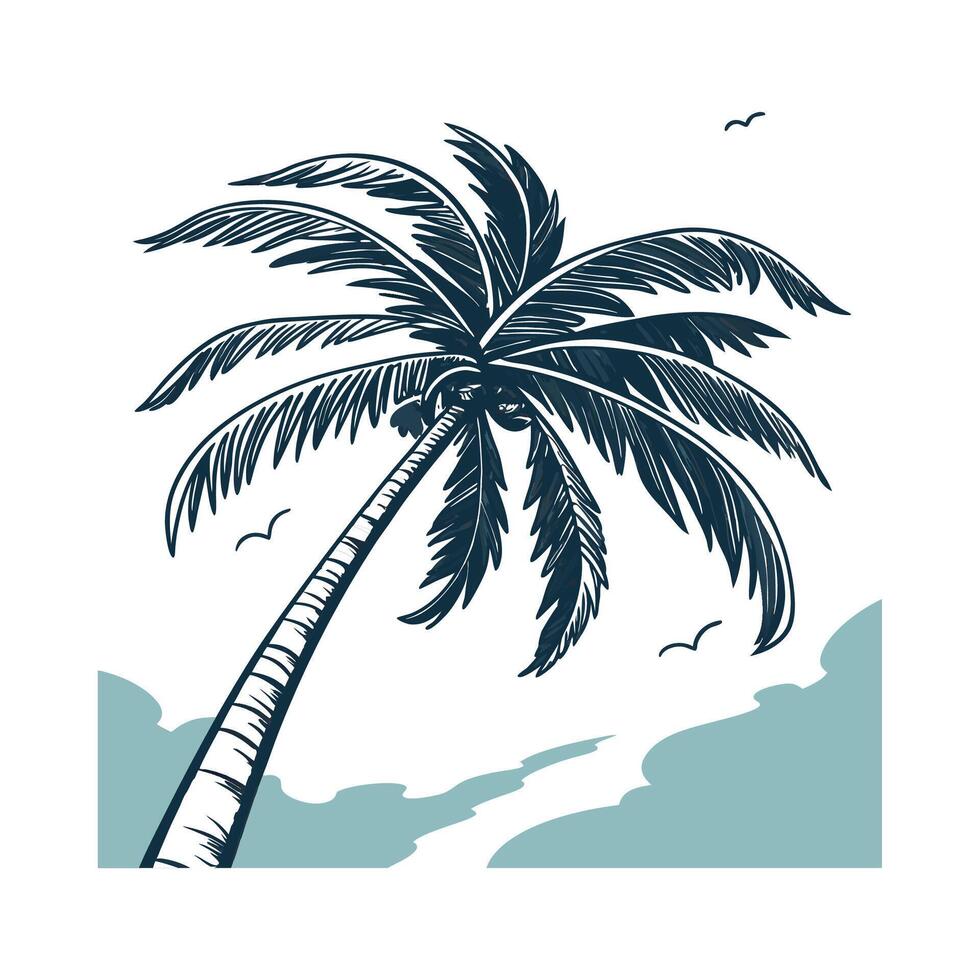 Palm Tree Bold Outline for Creative Uses vector