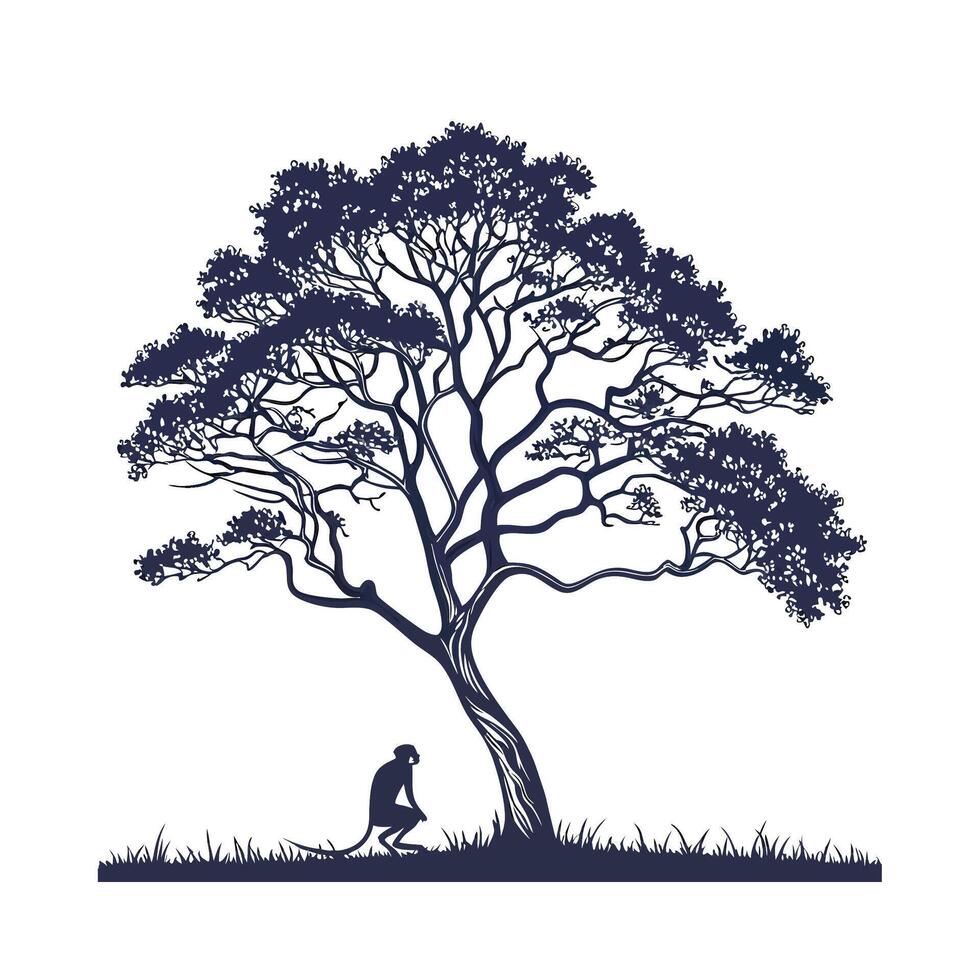 Monkey Ear Tree Outline for Unique Illustrations vector