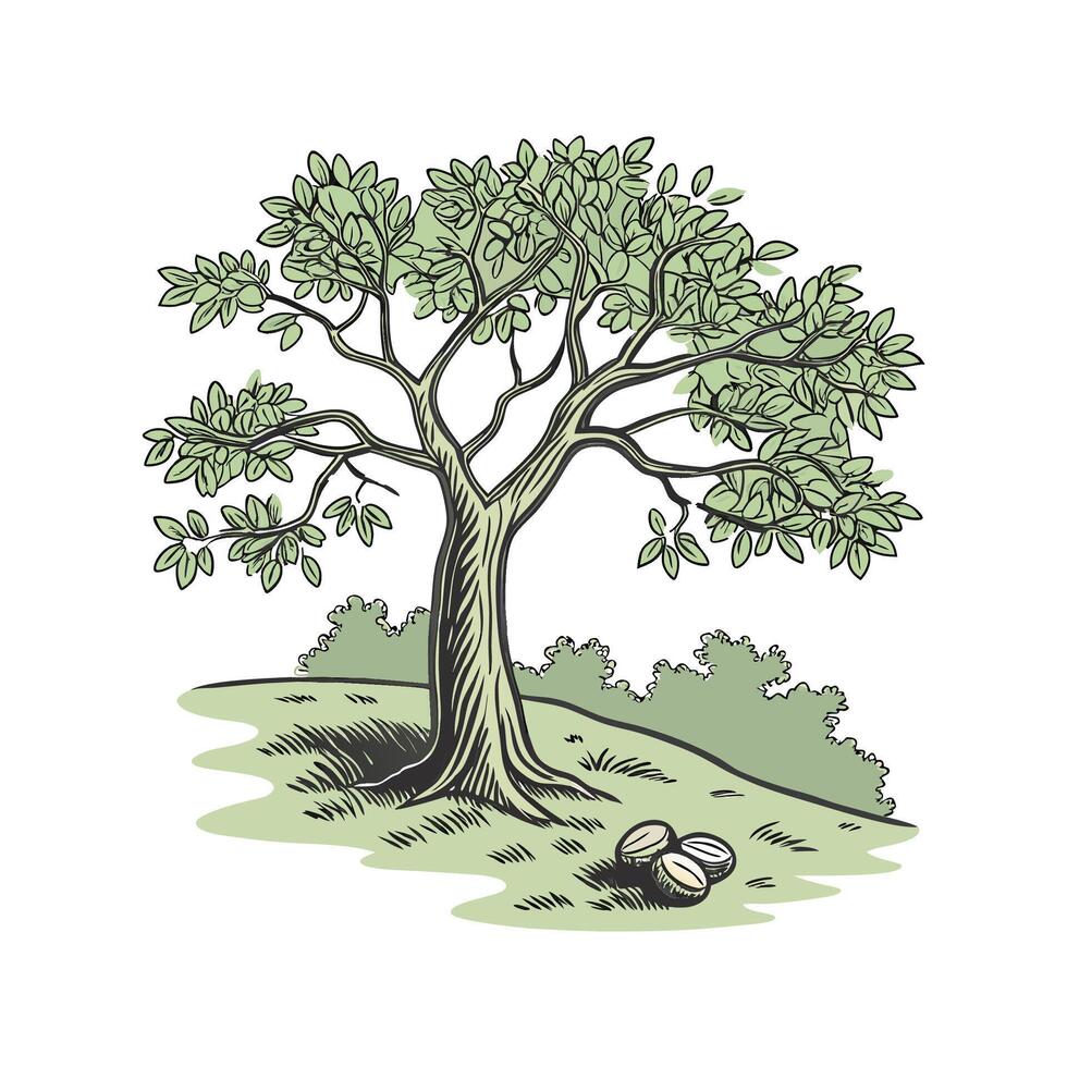 Walnut Tree Artwork Design vector