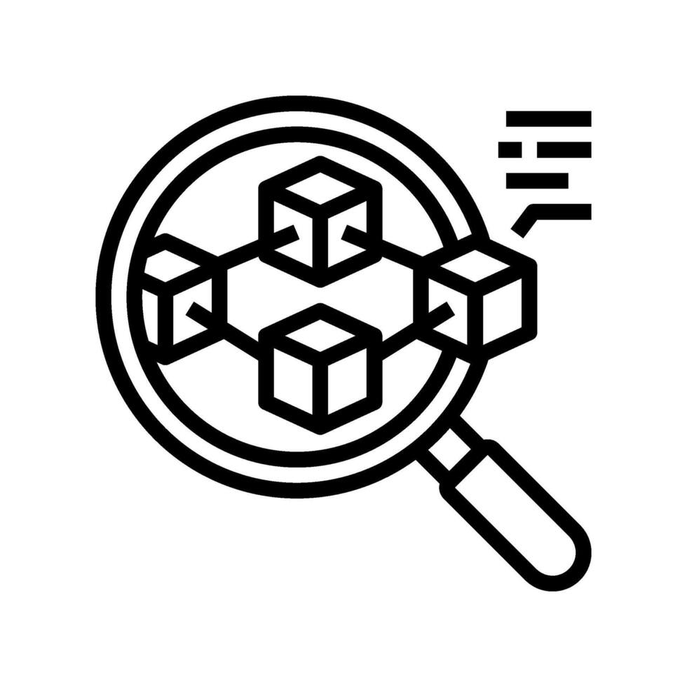 blockchain explorer decentralized application line icon illustration vector