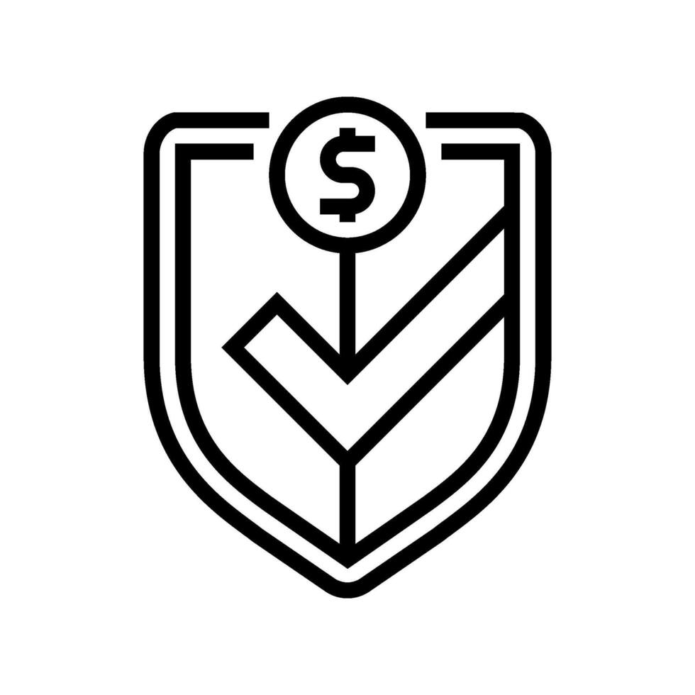secure transaction shield decentralized application line icon illustration vector