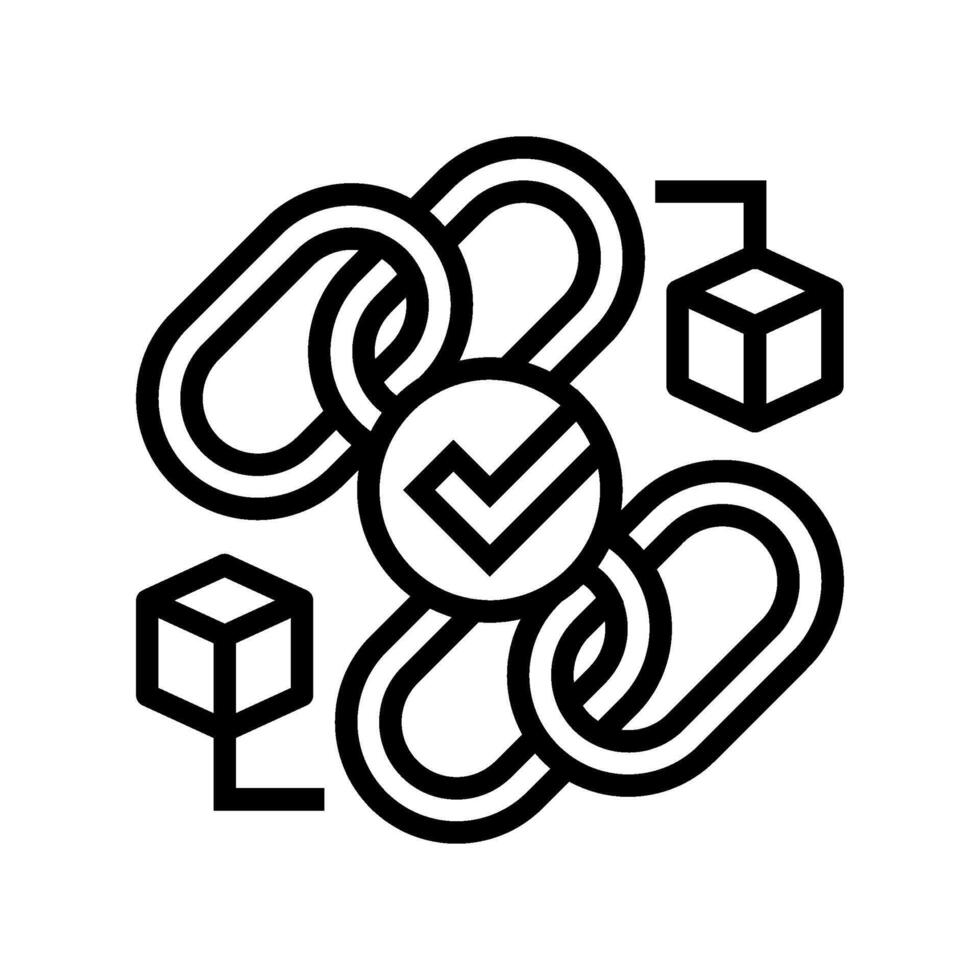 cross chain compatibility decentralized application line icon illustration vector