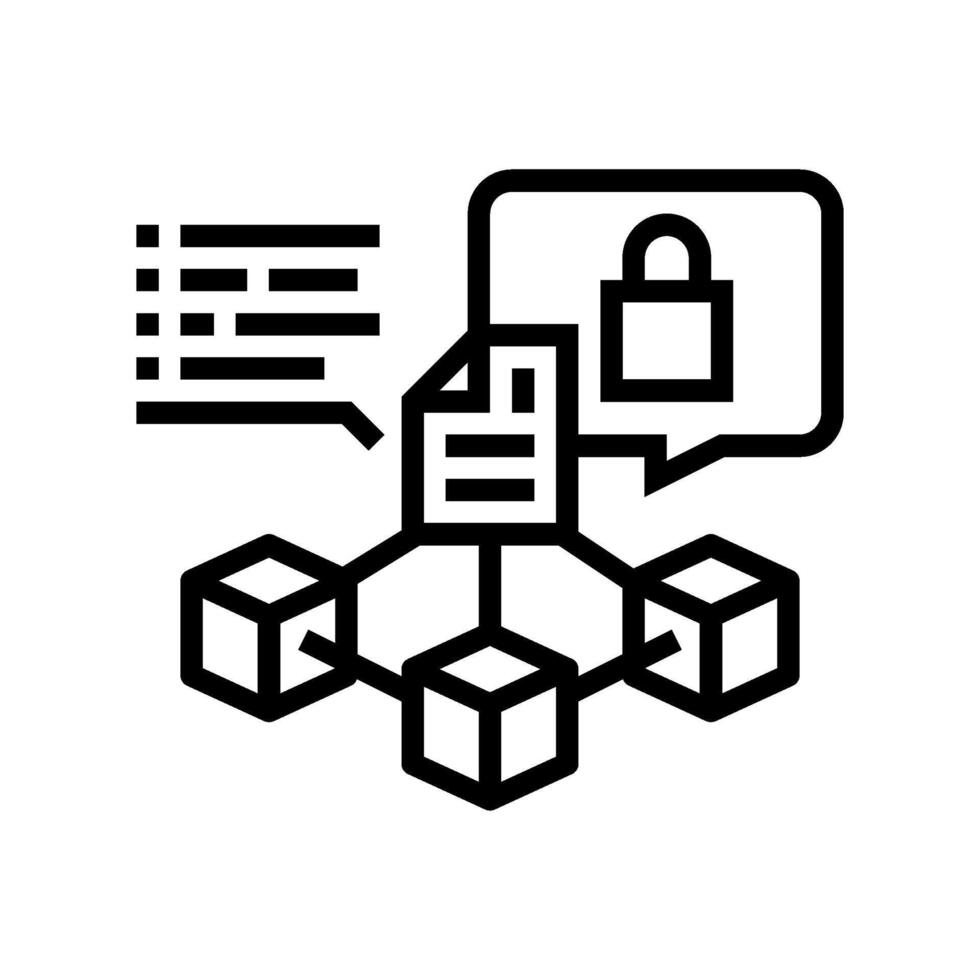 immutable record decentralized application line icon illustration vector