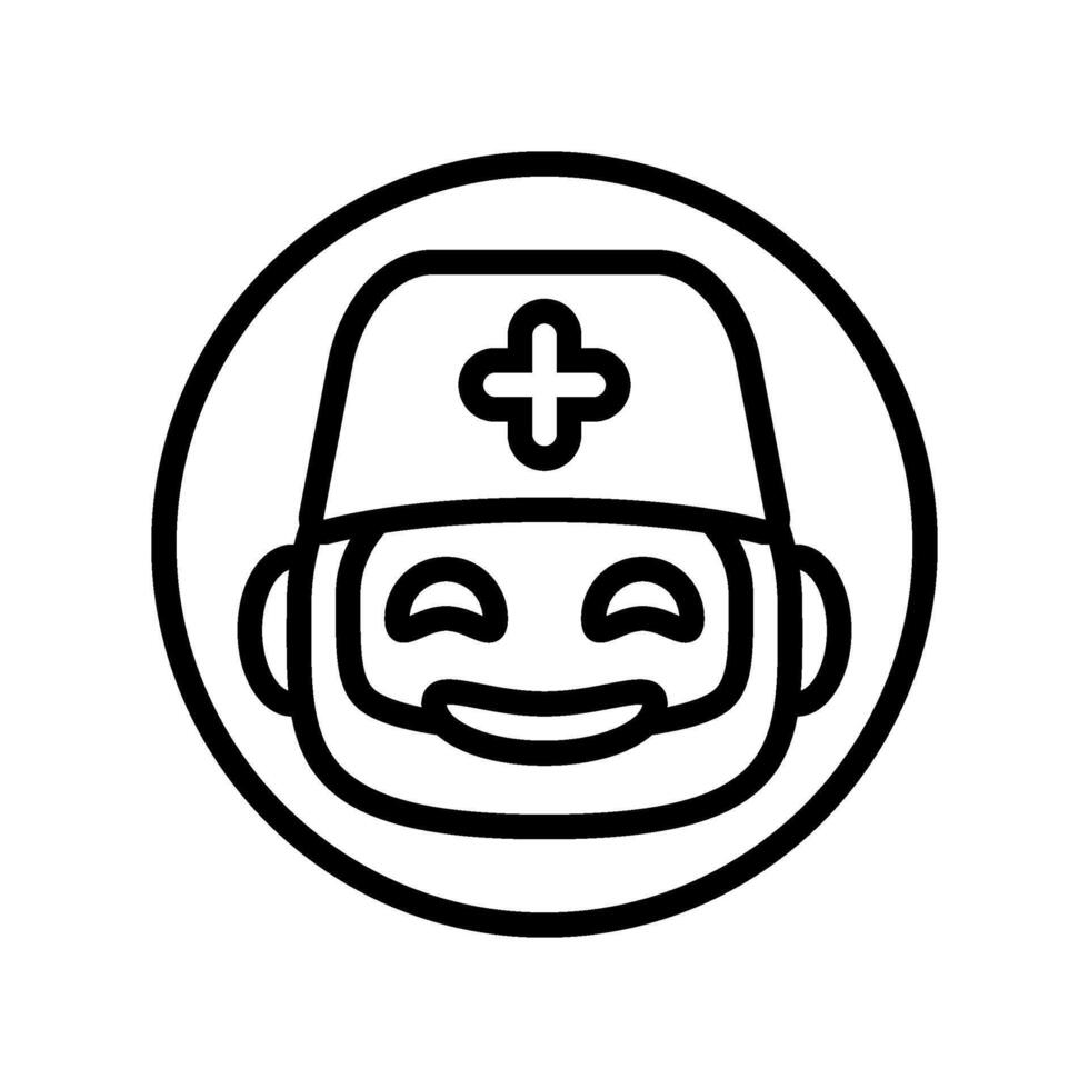 ai doctor assistant healthcare innovation line icon illustration vector