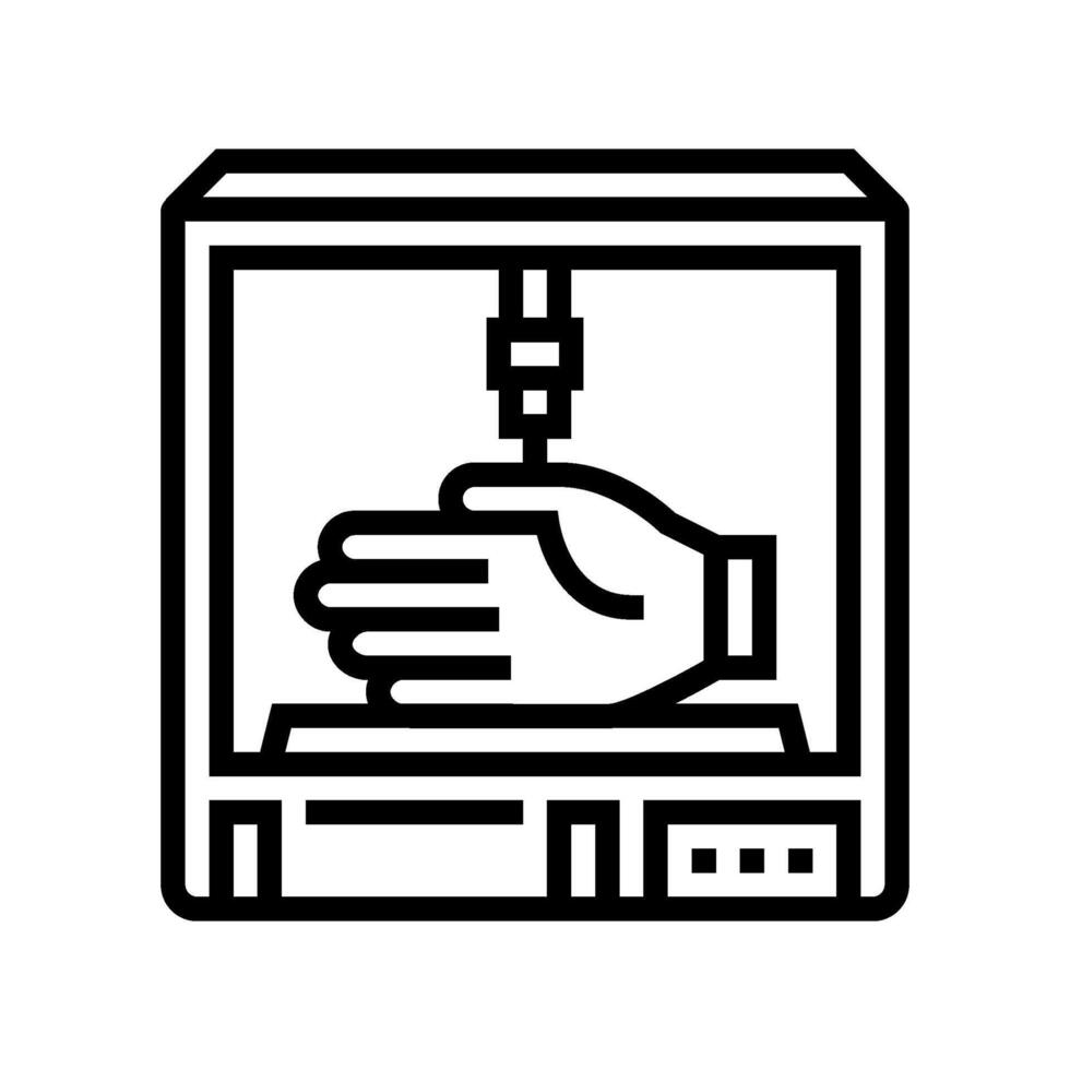 3d printed prosthetics healthcare innovation line icon illustration vector