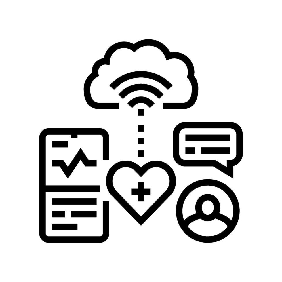 remote patient monitoring healthcare innovation line icon illustration vector