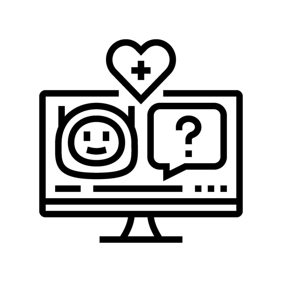health chatbot healthcare innovation line icon illustration vector