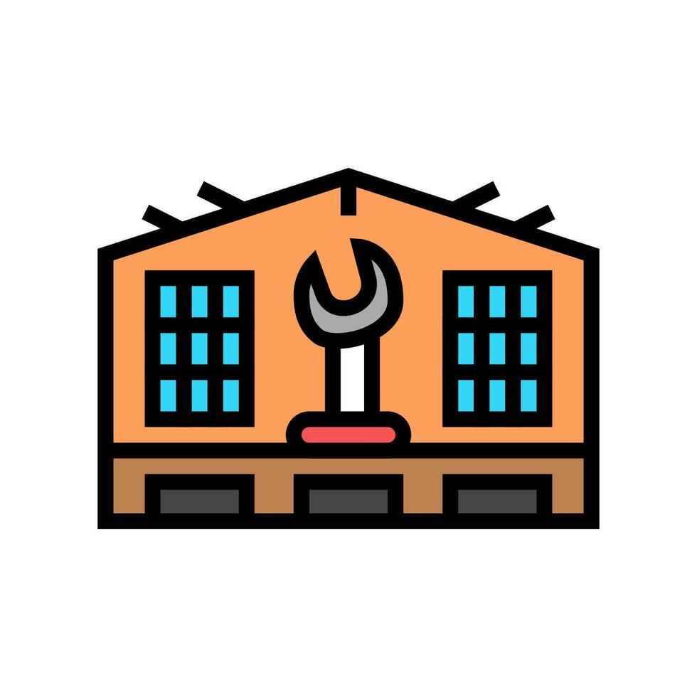 industrial workshop industry color icon illustration vector