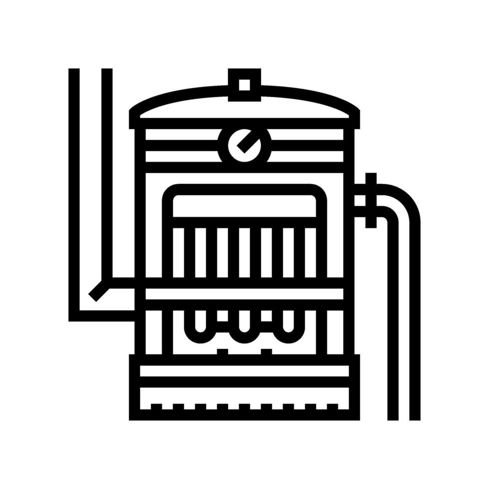 steam powered pump industry line icon illustration vector