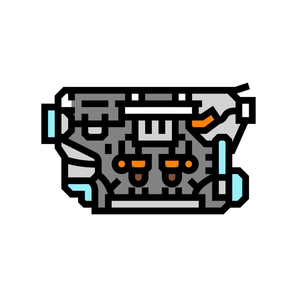 internal combustion engine industry color icon illustration vector