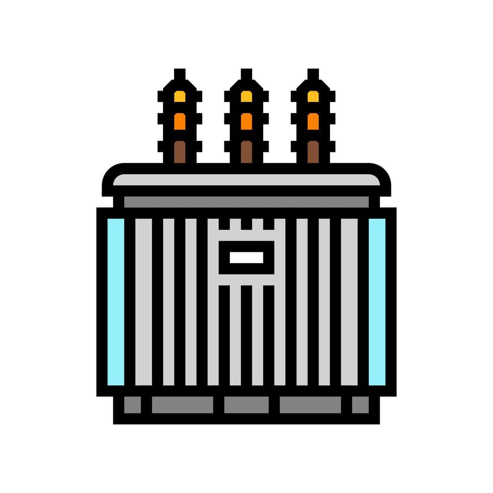 electrical transformer industry color icon illustration vector