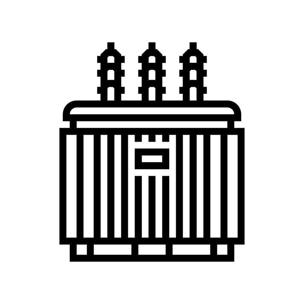 electrical transformer industry line icon illustration vector