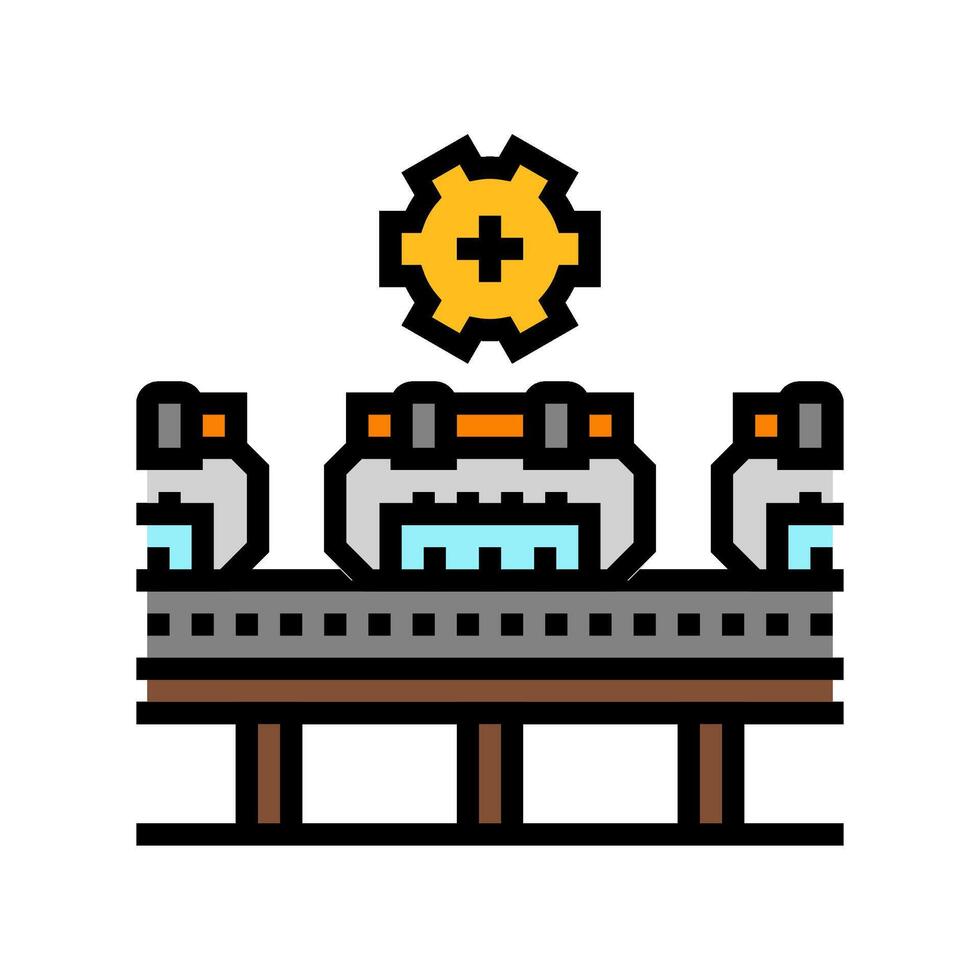 mass production line industry color icon illustration vector