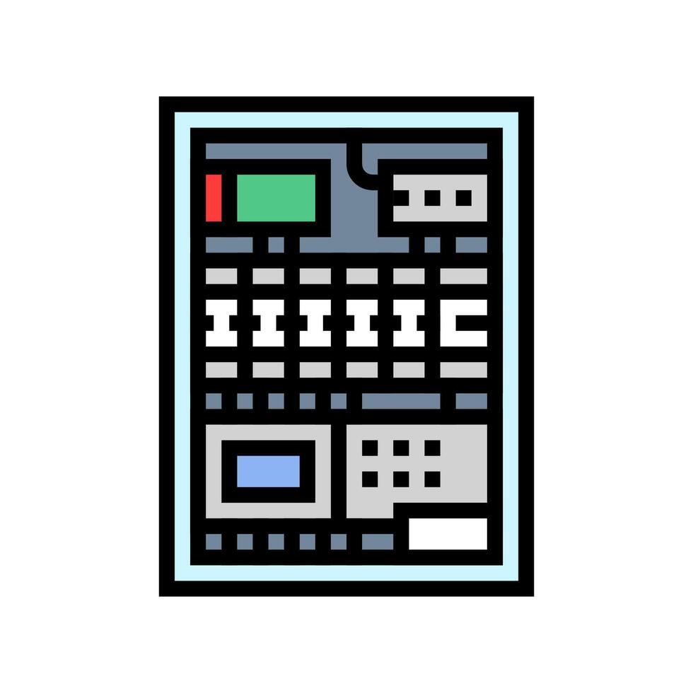 automation control panel industry color icon illustration vector
